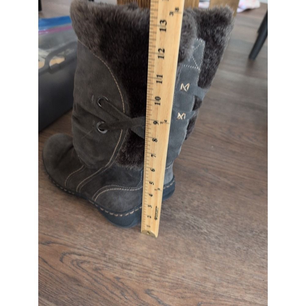 Baretraps Eventure brown boots tall suede Boho faux fur women's 7 - Picture 15 of 16